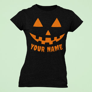 Camiseta Calabaza Naranja Personalizada de Halloween con Tu