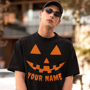 Camiseta Calabaza Naranja Personalizada de Halloween con Tu