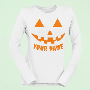 Camiseta Calabaza Naranja Personalizada de Halloween con Tu