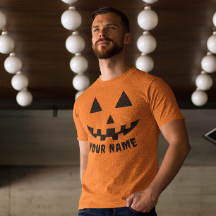 Camiseta Calabaza Naranja Personalizada de Halloween con Tu