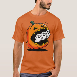 Camiseta Calabaza PacMan comiendo fantasmas