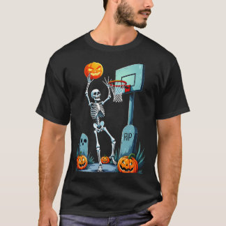 Camiseta Calabaza para esqueletos de baloncesto de Hallowee