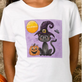 Camiseta Calabaza para gato negro personalizado Halloween