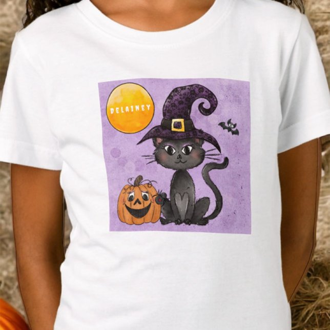 Camiseta Calabaza para gato negro personalizado Halloween (Subido por el creador)