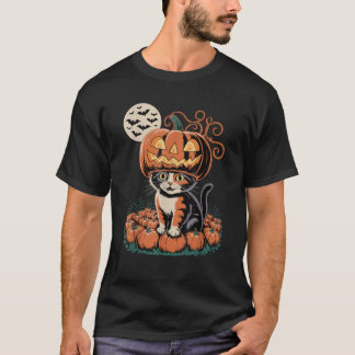 Camiseta Calabaza para gatos de Halloween