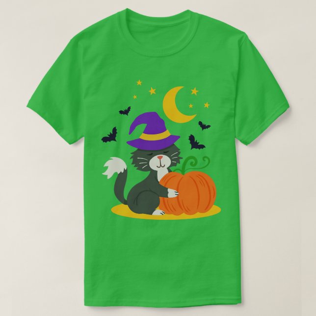 Camiseta Calabaza para gatos de Halloween (Diseño del anverso)