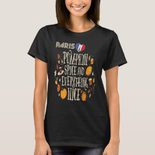 Camiseta Calabaza París Otoño Torre Eiffel Otoño en Francia