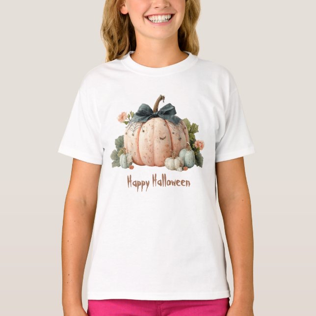 Camiseta Calabaza pastel feliz Halloween (Anverso)