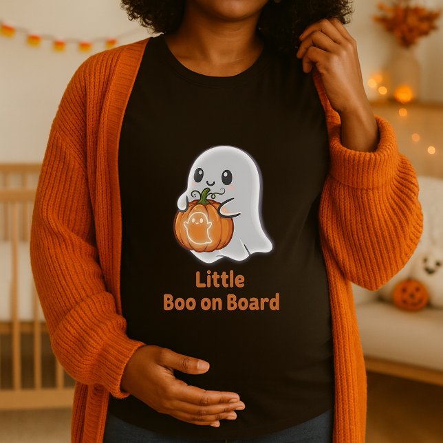 Camiseta Calabaza Pequeña Bola A Bordo Embarazo Halloween (Subido por el creador)