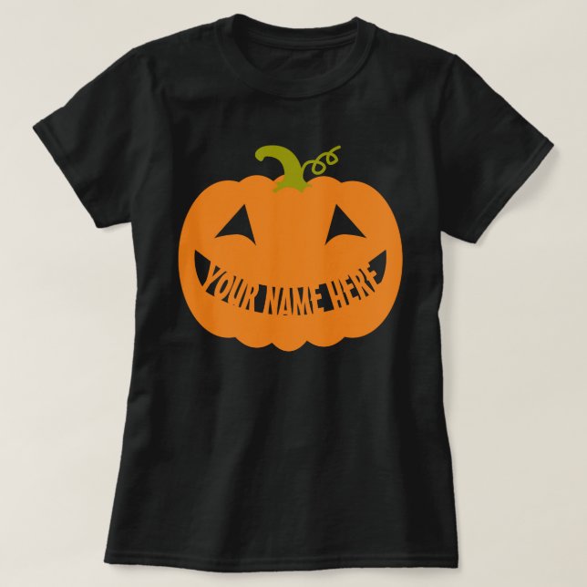 Camiseta Calabaza personalizada de Halloween (Diseño del anverso)