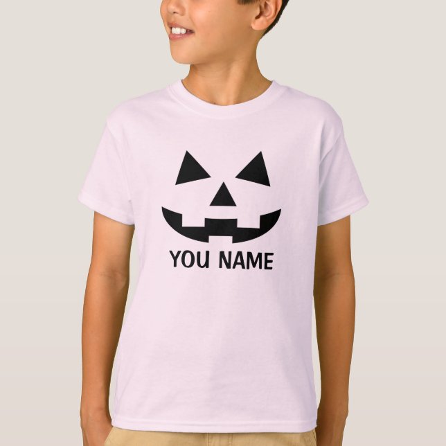 Camiseta Calabaza personalizada de Halloween Jack o Lantern (Anverso)