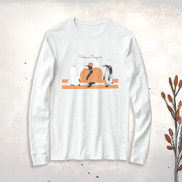 Camiseta Calabaza Pingüino Funny Halloween Larga Funda