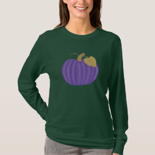Camiseta Calabaza pintada púrpura con hojas de oro a camise