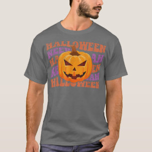 Camiseta Calabaza Retro Cara Feliz Sonrisa Halloween Gracio