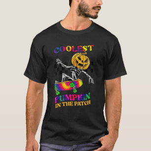 Camiseta Calabaza Retro Coolest En El Parche Skateboarding 