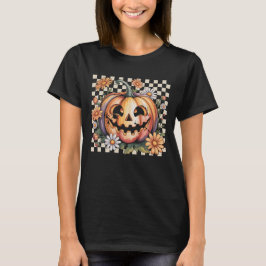 Camiseta Calabaza Retro Daisy Jack O Linterna Halloween Che