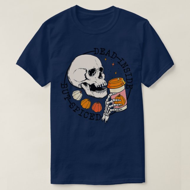 Camiseta Calabaza Retro De Skeleton Muerta Dentro Pero Mare (Diseño del anverso)
