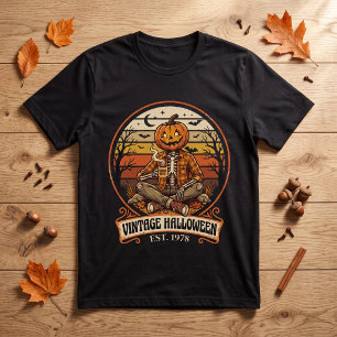 Camiseta Calabaza Retro Esqueleto Vintage Halloween 1978