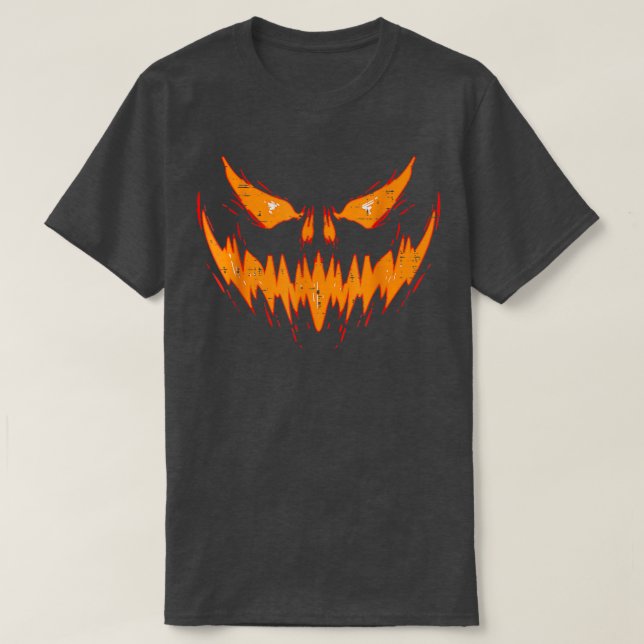 Camiseta Calabaza Retro Jack O Lantern Scary Pumpkin Face H (Diseño del anverso)