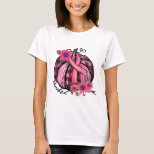 Camiseta Calabaza rosa Girasol Sensibilización sobre el cán