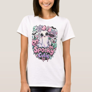 Camiseta Calabaza Rosa Kawaii Temporada Espeluznante