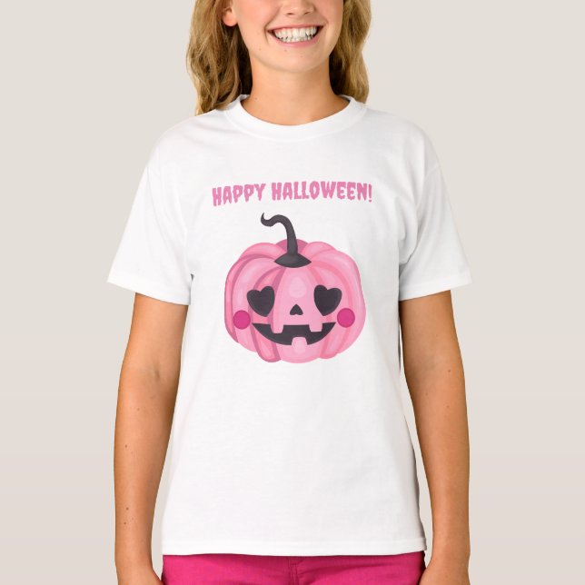 Camiseta Calabaza rosa suave (Anverso)