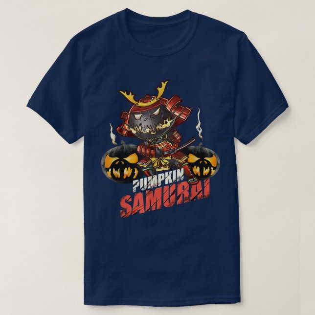 Camiseta calabaza samurai, halloween del demonio japonés, g (Diseño del anverso)