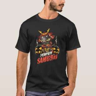 Camiseta Calabaza Samurai Japonés Demon Halloween Guerrero