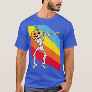 Camiseta Calabaza Skeleton Dabbing Dab Dancing Costura de C