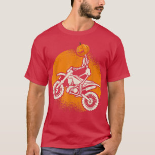 Camiseta Calabaza Skeleton Dirt Bike Rider Halloween Motocr