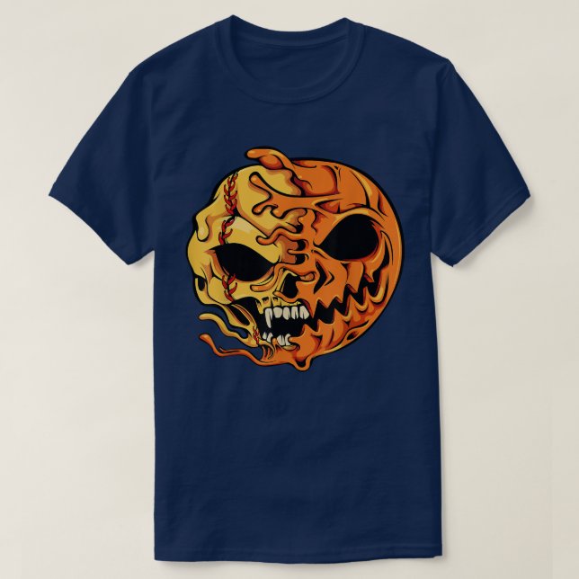 Camiseta Calabaza Softball Lazy Halloween Disfraces Scary S (Diseño del anverso)
