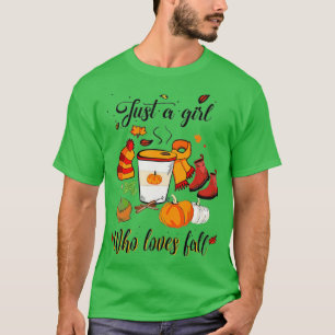 Camiseta Calabaza Sólo Un Chica Que Ama La Especie De Calab