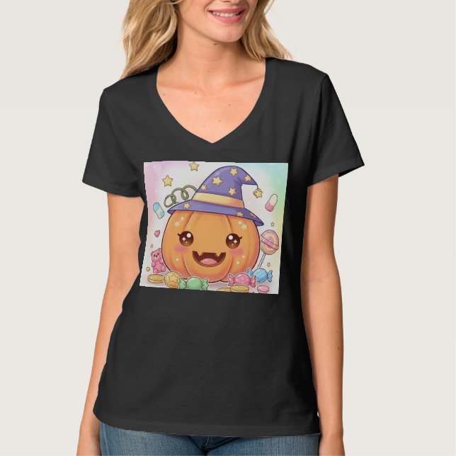 Camiseta Calabaza sonriente en Gorra asistente (Anverso)