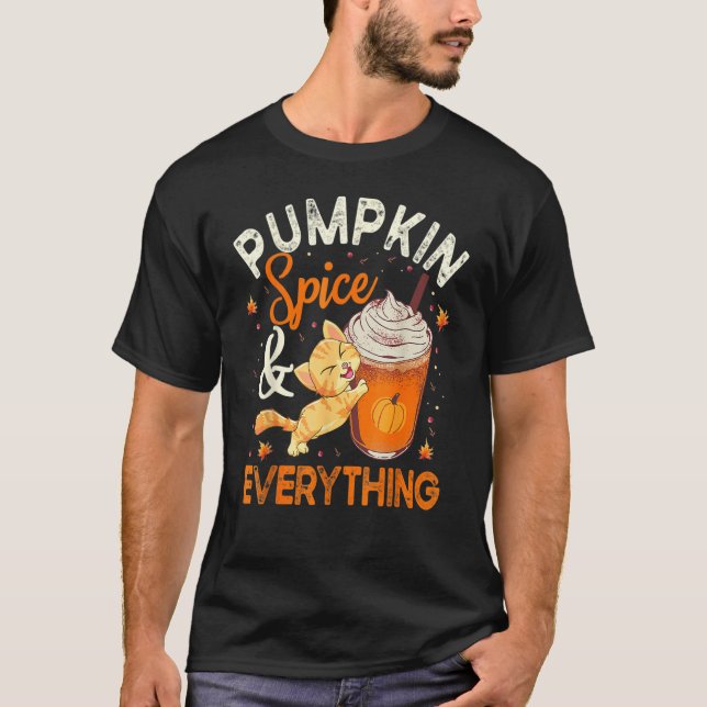 Camiseta Calabaza Spice Everything Cat Cute Otoño (Anverso)