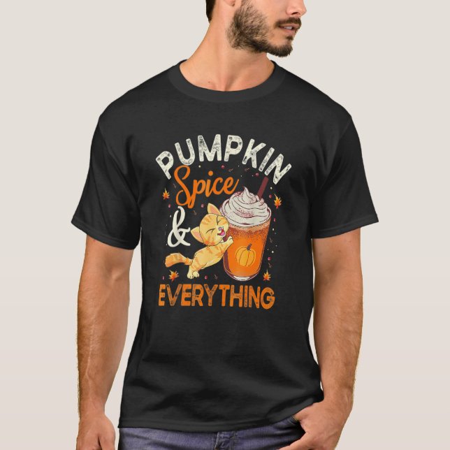 Camiseta Calabaza Spice Everything Cat Cute Otoño (Anverso)