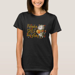 Camiseta Calabaza Spice Everything Cat Cute Otoño