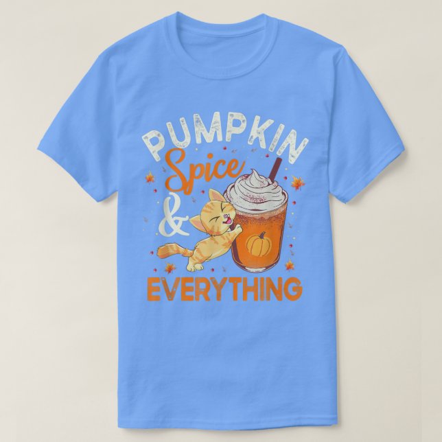 Camiseta Calabaza Spice Everything Cat Lover Cute otoño caí (Diseño del anverso)