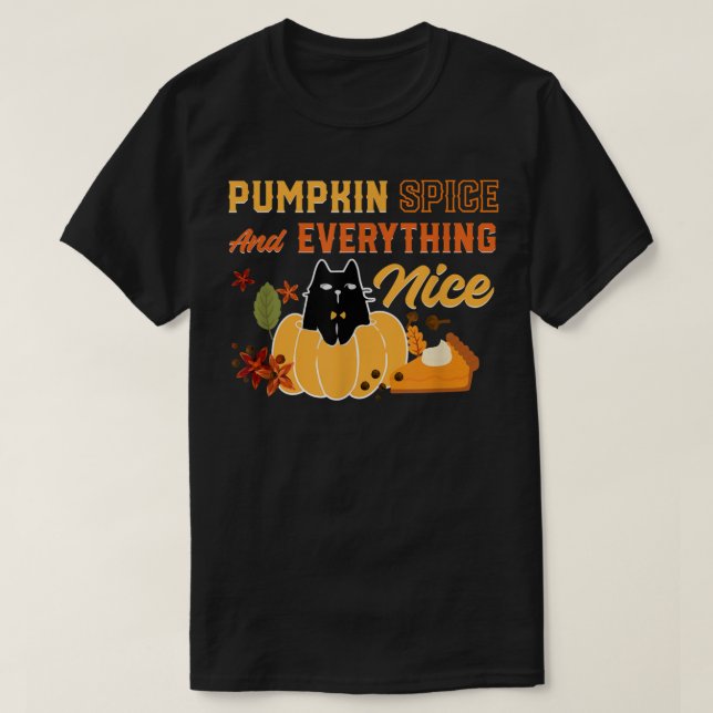 Camiseta Calabaza Spice Everything Nice Cat Amantes del oto (Diseño del anverso)