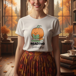 Camiseta Calabaza suave sosteniendo un libro, lectura de ot