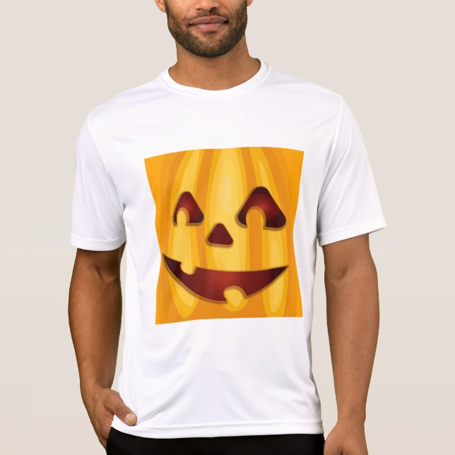 Camiseta Calabaza tallada sonriendo diseño de Halloween (Anverso)
