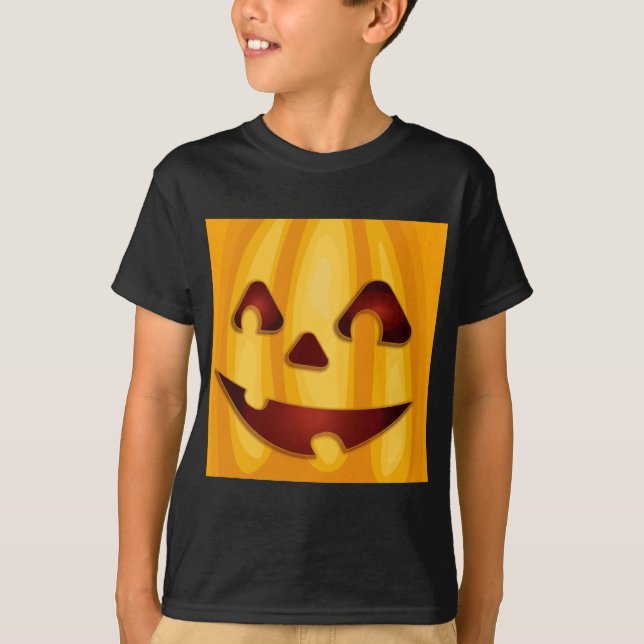 Camiseta Calabaza tallada sonriendo Diseño de Halloween Cam (Anverso)