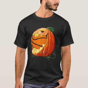 Camiseta Calabaza tallando comerse baloncesto Halloween Fun