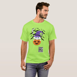 Camiseta Calabaza temerosa con un Gorra de gatitos blancos 