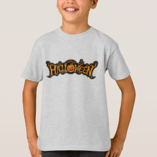 Camiseta Calabaza teñida de rubí feliz de Halloween con mar