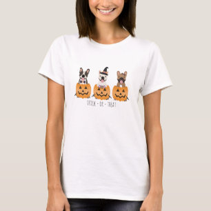 Camiseta Calabaza Trick O Trek De Bulldoges Franceses