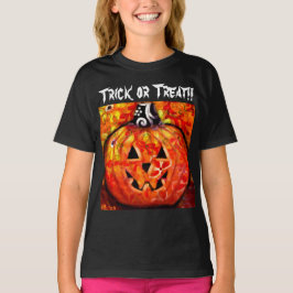 Camiseta Calabaza Trick O Trek Whimsical Jack-O-Lantern