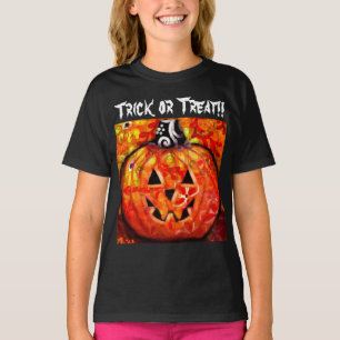 Camiseta Calabaza Trick O Trek Whimsical Jack-O-Lantern
