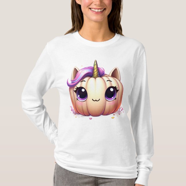 Camiseta Calabaza unicornio 03 (Anverso)