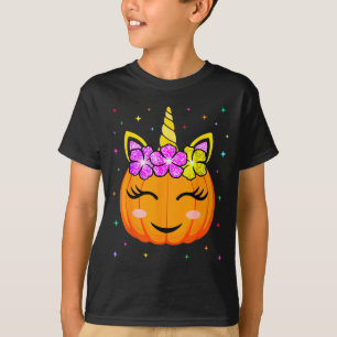 Camiseta Calabaza Unicornio Lindo Niñas Niños Disfraz Diver