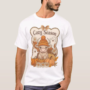 Camiseta Calabaza-Vaca de las Tierras Altas Fantasma Hallow
